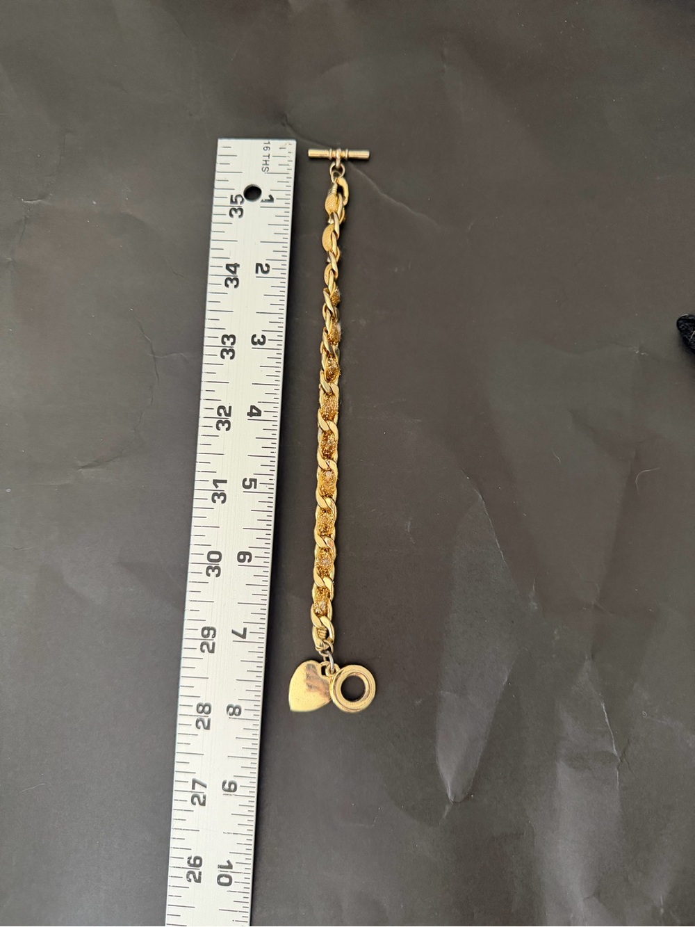 Gold Heart Toggle Bracelet for Women - Polished Gold Chain